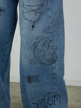 PRINT DENIM / BLUE