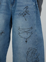 PRINT DENIM / BLUE