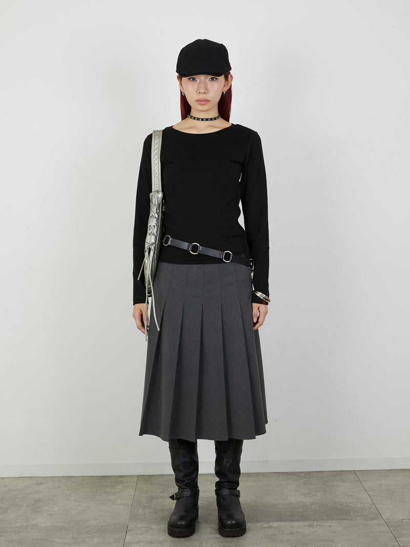 【Heart by led.】SIDE HOOK TOPS / BLACK
