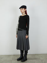 【Heart by led.】SIDE HOOK TOPS / BLACK