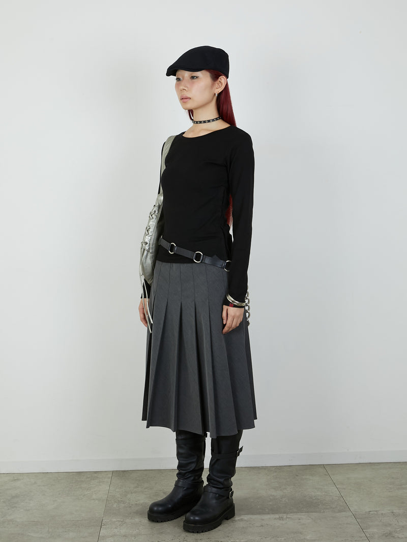【Heart by led.】SIDE HOOK TOPS / BLACK
