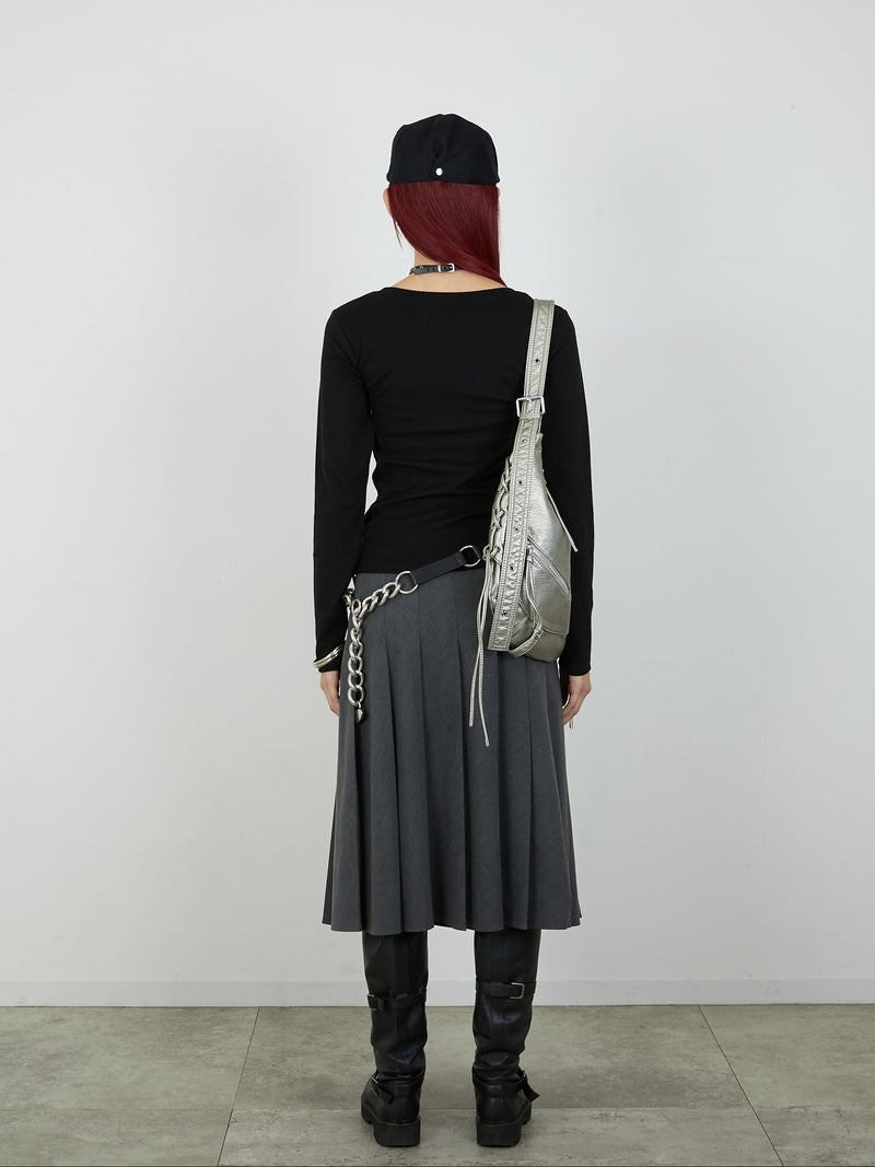 【Heart by led.】SIDE HOOK TOPS / BLACK