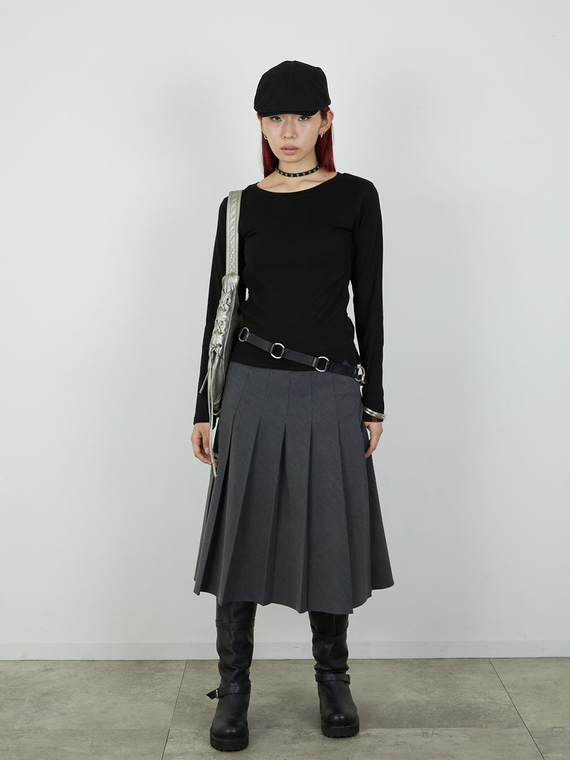 【Heart by led.】SIDE HOOK TOPS / BLACK