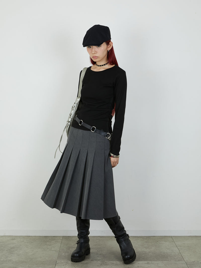 【Heart by led.】SIDE HOOK TOPS / BLACK