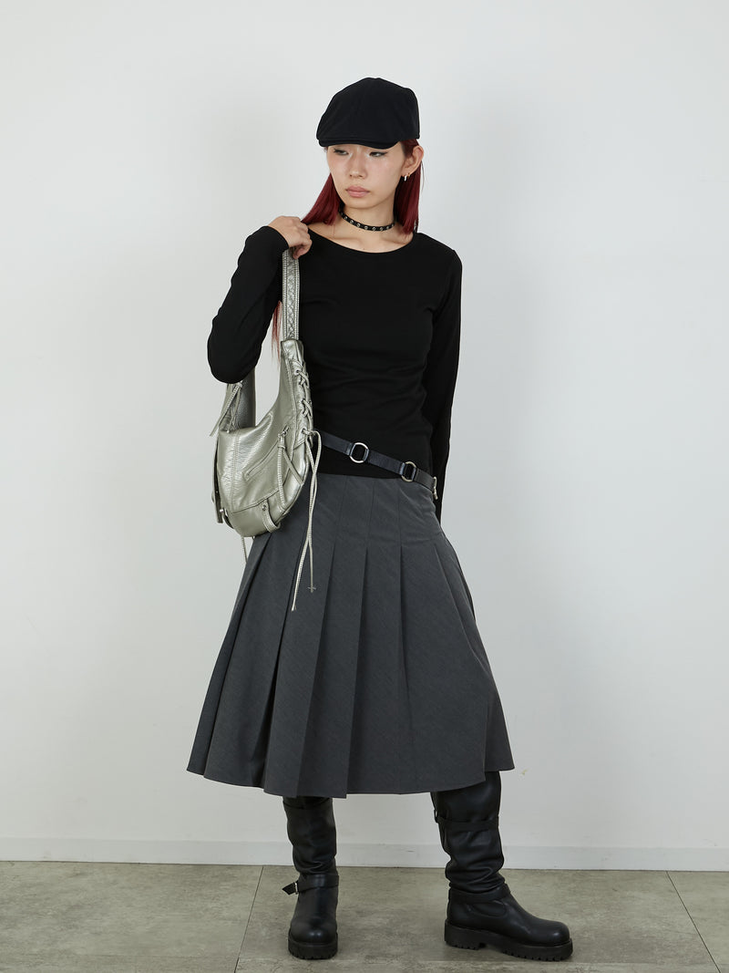 【Heart by led.】SIDE HOOK TOPS / BLACK