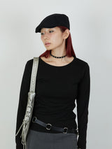 【Heart by led.】SIDE HOOK TOPS / BLACK