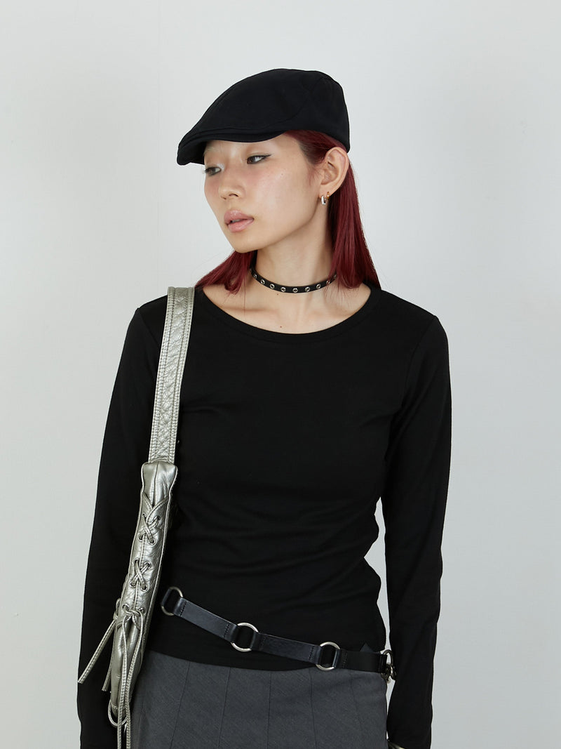 【Heart by led.】SIDE HOOK TOPS / BLACK