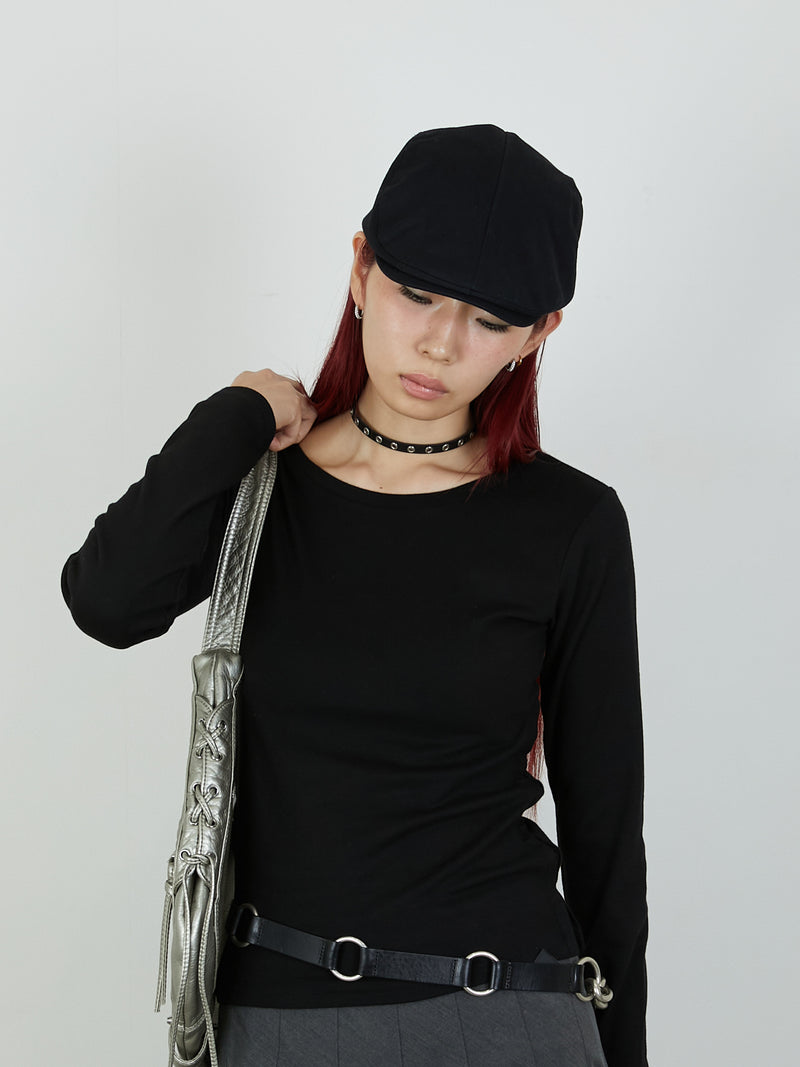【Heart by led.】SIDE HOOK TOPS / BLACK