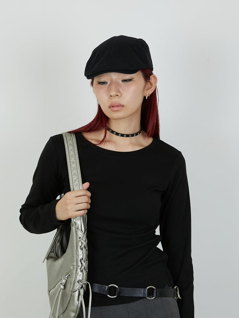【Heart by led.】SIDE HOOK TOPS / BLACK