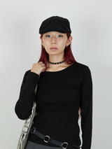 【Heart by led.】SIDE HOOK TOPS / BLACK