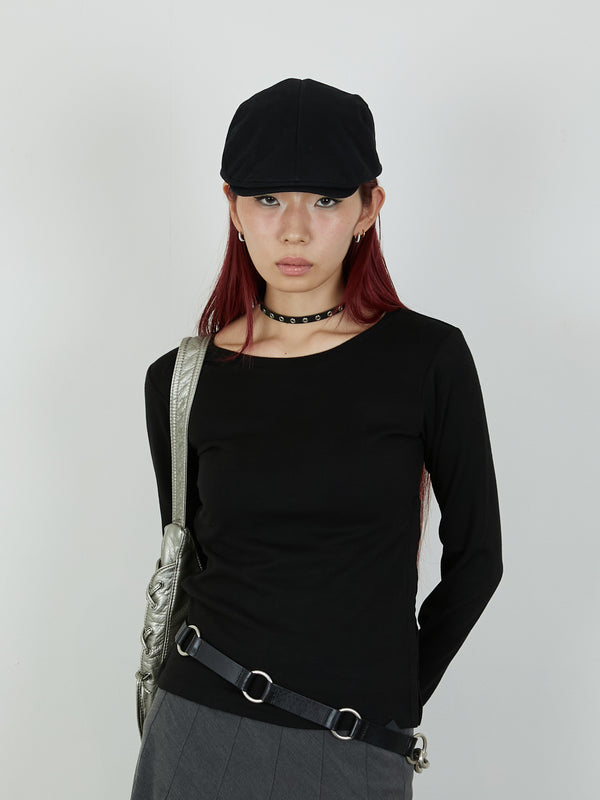 【Heart by led.】SIDE HOOK TOPS / BLACK