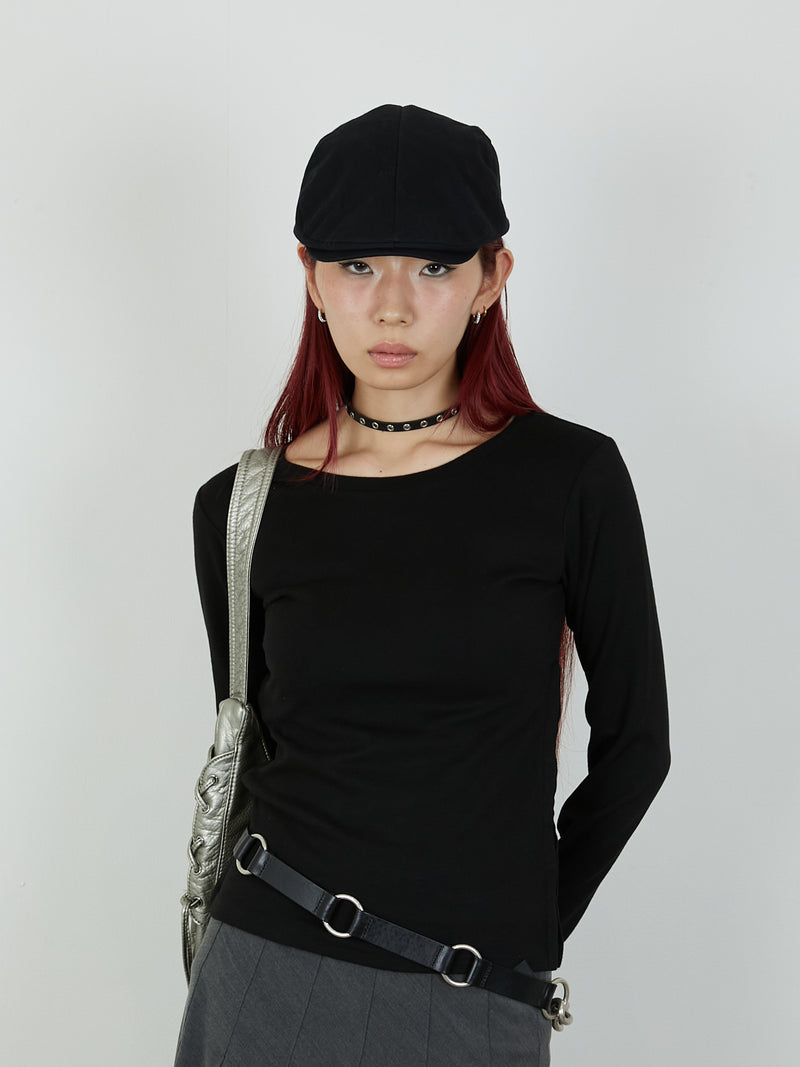 【Heart by led.】SIDE HOOK TOPS / BLACK