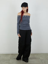 EYELET ONESHOUL / CHARCOAL GRAY