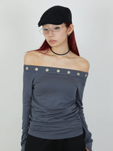 EYELET ONESHOUL / CHARCOAL GRAY