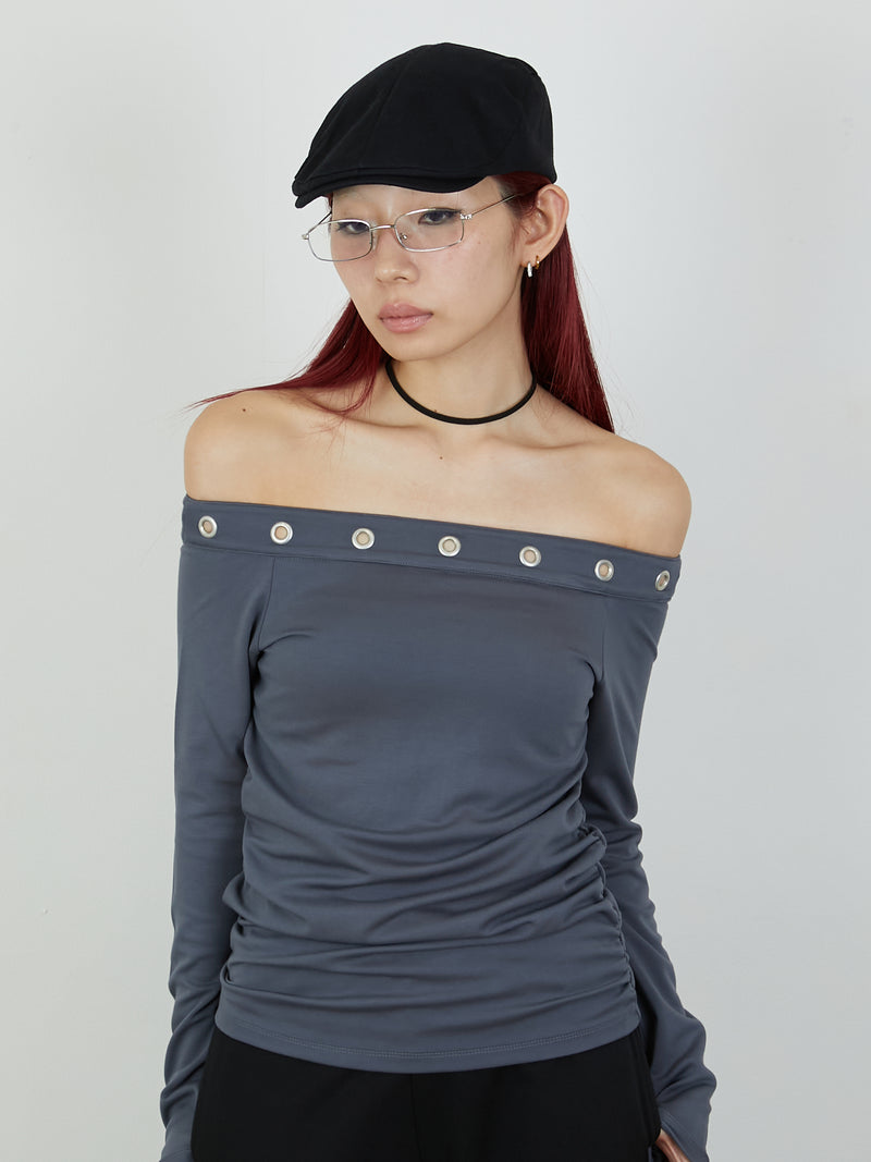 EYELET ONESHOUL / CHARCOAL GRAY