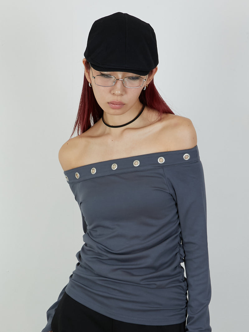 EYELET ONESHOUL / CHARCOAL GRAY