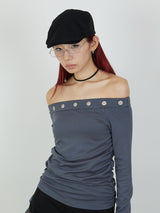 EYELET ONESHOUL / CHARCOAL GRAY