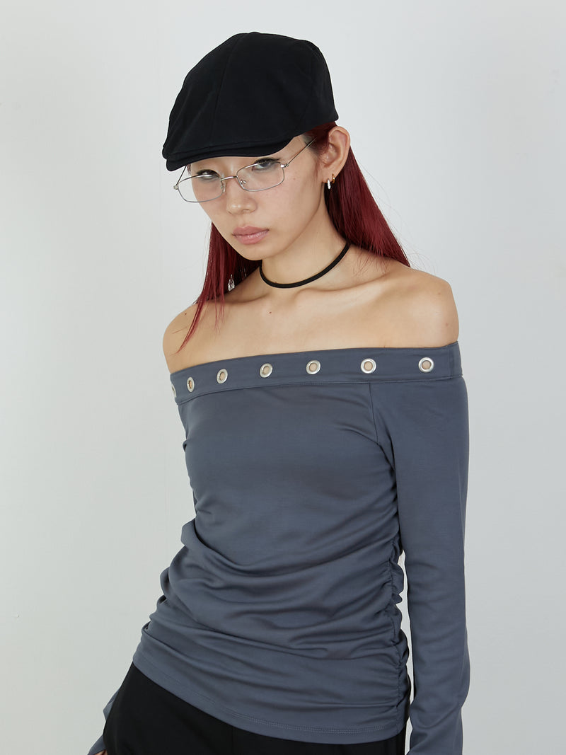 EYELET ONESHOUL / CHARCOAL GRAY