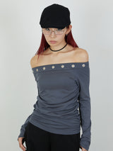 EYELET ONESHOUL / CHARCOAL GRAY