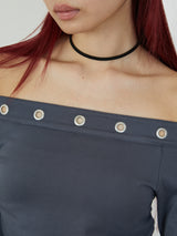 EYELET ONESHOUL / CHARCOAL GRAY