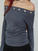 EYELET ONESHOUL / CHARCOAL GRAY