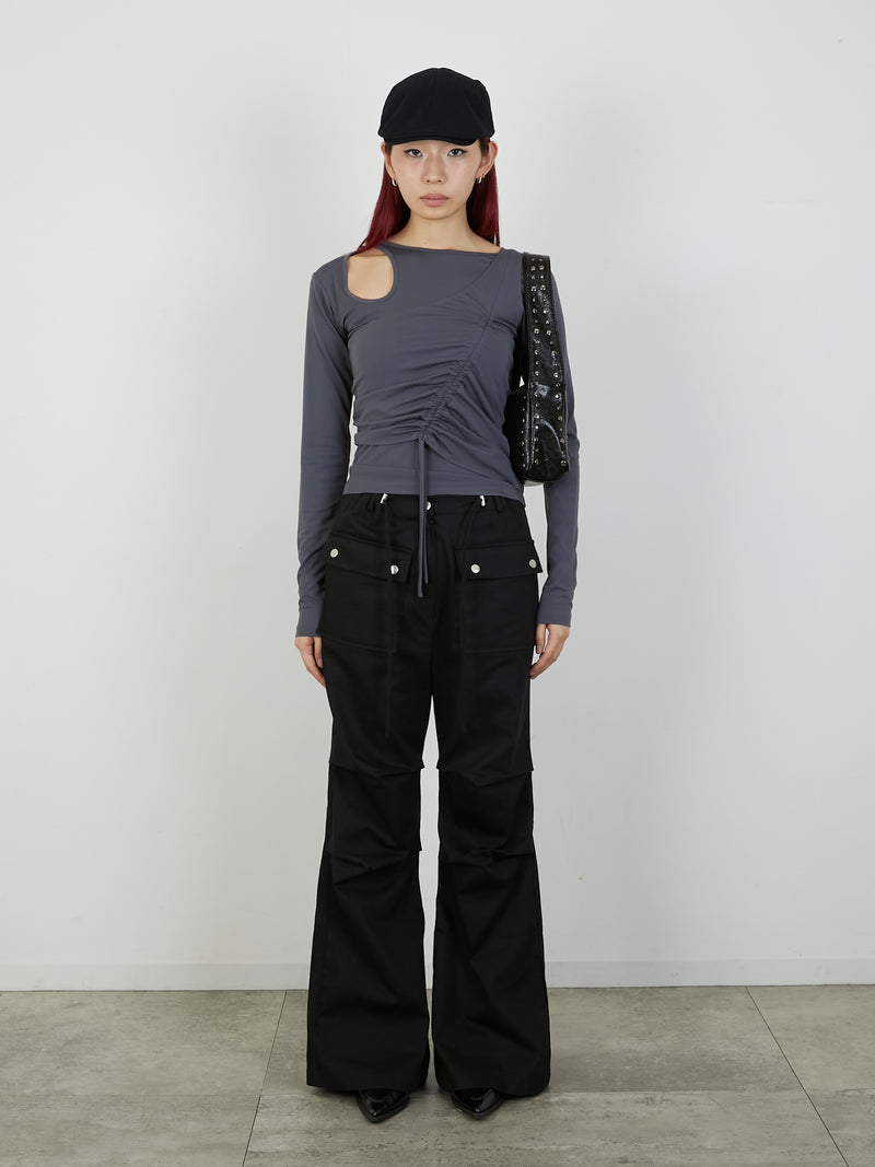 BUSTIER SET TOPS / CHARCOAL GRAY