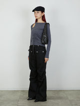 BUSTIER SET TOPS / CHARCOAL GRAY