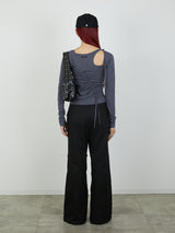 BUSTIER SET TOPS / CHARCOAL GRAY