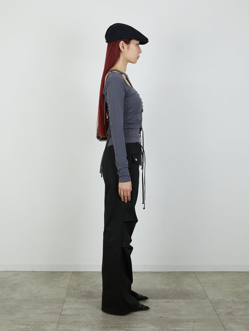 BUSTIER SET TOPS / CHARCOAL GRAY