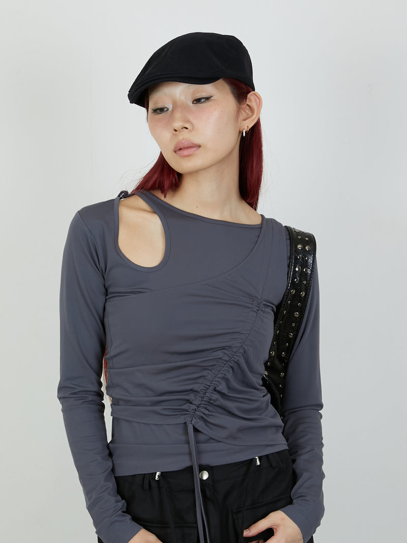 BUSTIER SET TOPS / CHARCOAL GRAY