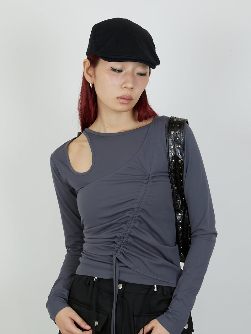 BUSTIER SET TOPS / CHARCOAL GRAY