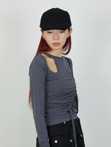 BUSTIER SET TOPS / CHARCOAL GRAY