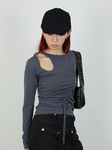 BUSTIER SET TOPS / CHARCOAL GRAY