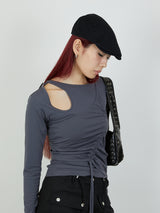 BUSTIER SET TOPS / CHARCOAL GRAY