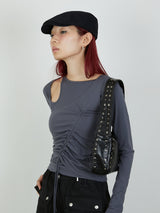BUSTIER SET TOPS / CHARCOAL GRAY