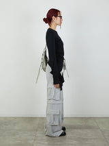 ZIP SWEAT CARGO PANTS / GRAY