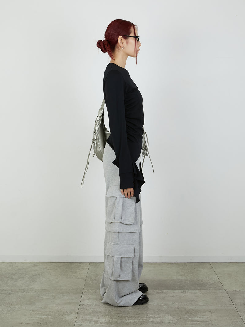 ZIP SWEAT CARGO PANTS / GRAY