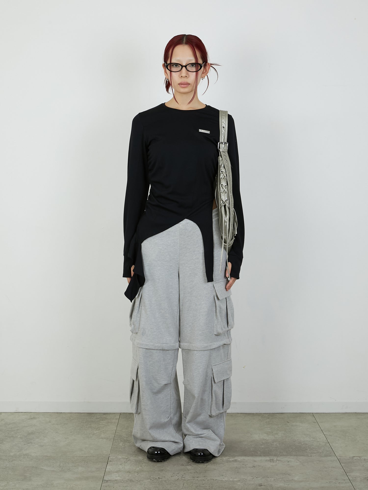 ZIP SWEAT CARGO PANTS / GRAY