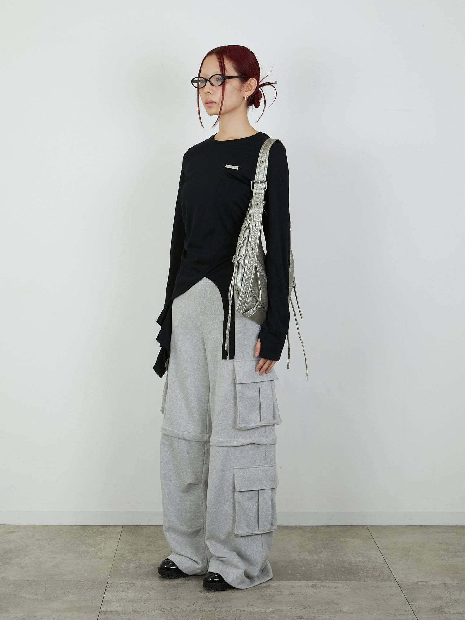 ZIP SWEAT CARGO PANTS / GRAY