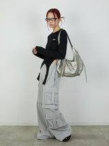 ZIP SWEAT CARGO PANTS / GRAY