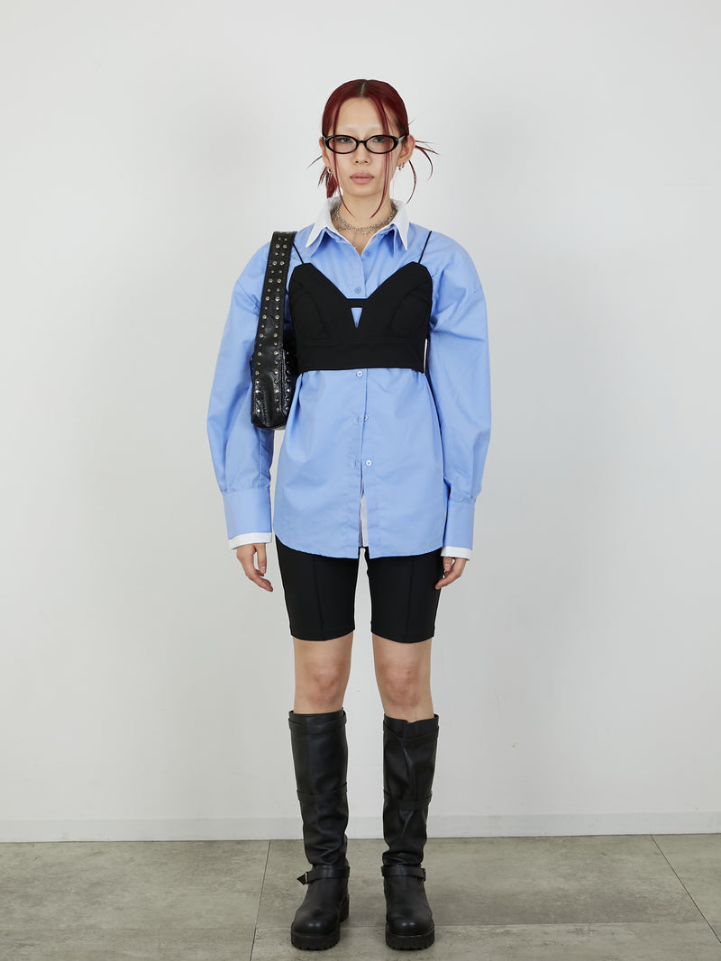 【Heart by led.】LAYERED LIKE SHIRT / BLUE