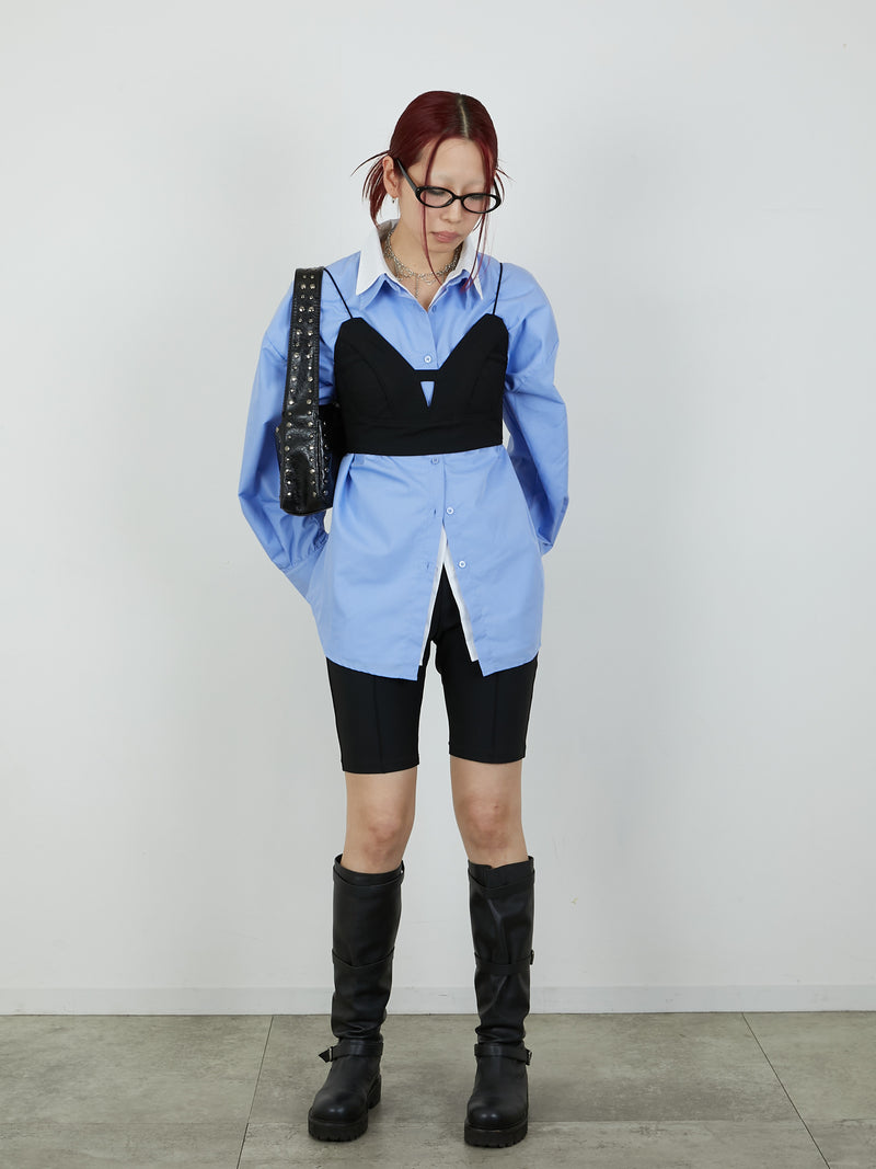 【Heart by led.】LAYERED LIKE SHIRT / BLUE