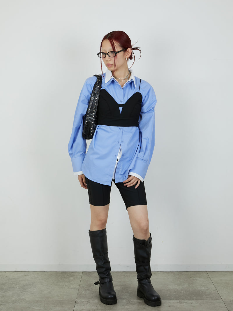 【Heart by led.】LAYERED LIKE SHIRT / BLUE