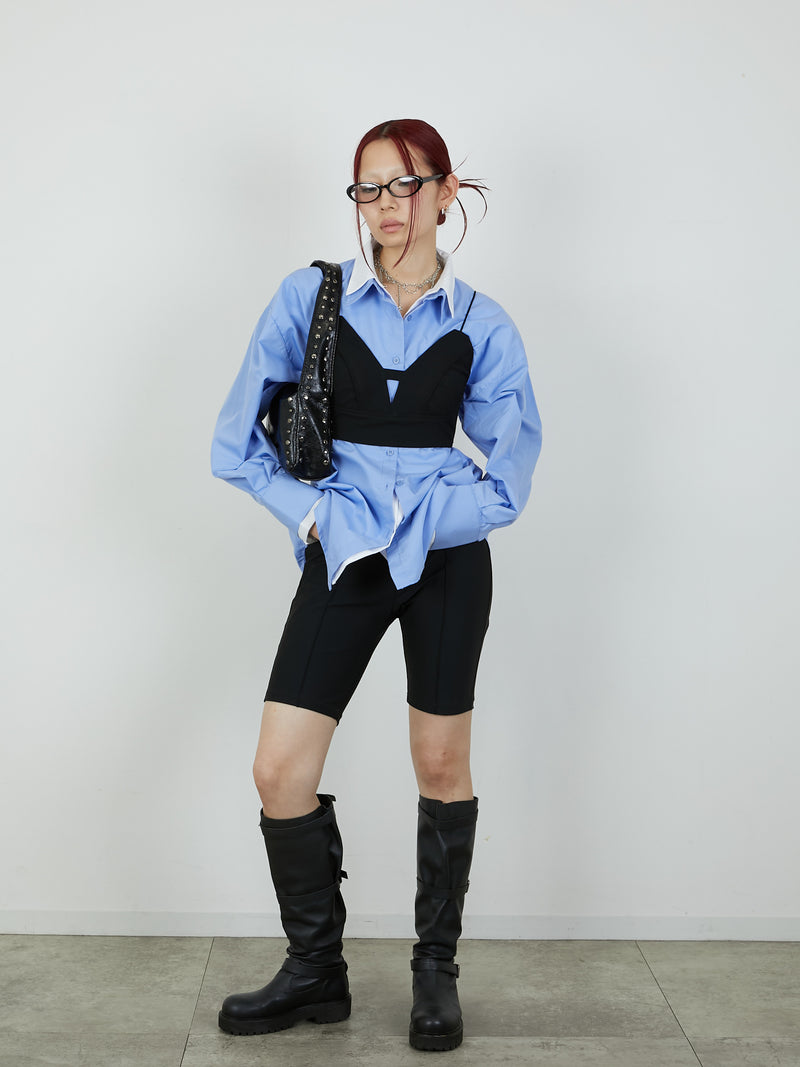 【Heart by led.】LAYERED LIKE SHIRT / BLUE