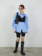【Heart by led.】LAYERED LIKE SHIRT / BLUE