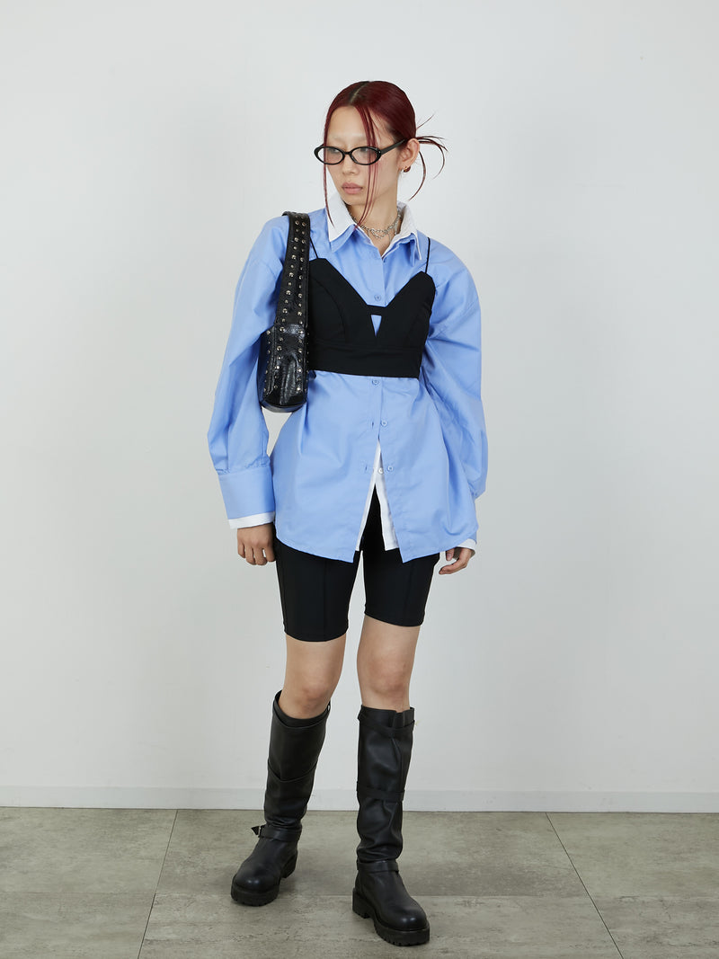 【Heart by led.】LAYERED LIKE SHIRT / BLUE