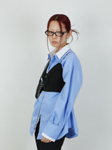 【Heart by led.】LAYERED LIKE SHIRT / BLUE