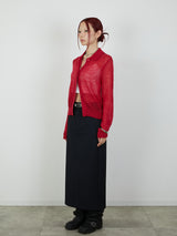 【Heart by led.】SHEER KNIT CARDE / RED