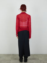 【Heart by led.】SHEER KNIT CARDE / RED