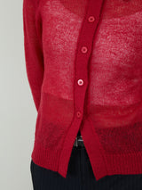 【Heart by led.】SHEER KNIT CARDE / RED